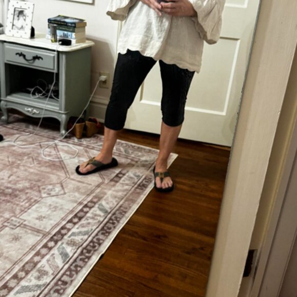 John Mark Linen Top L Oatmeal 3/4 sleeve - Picture 7 of 7